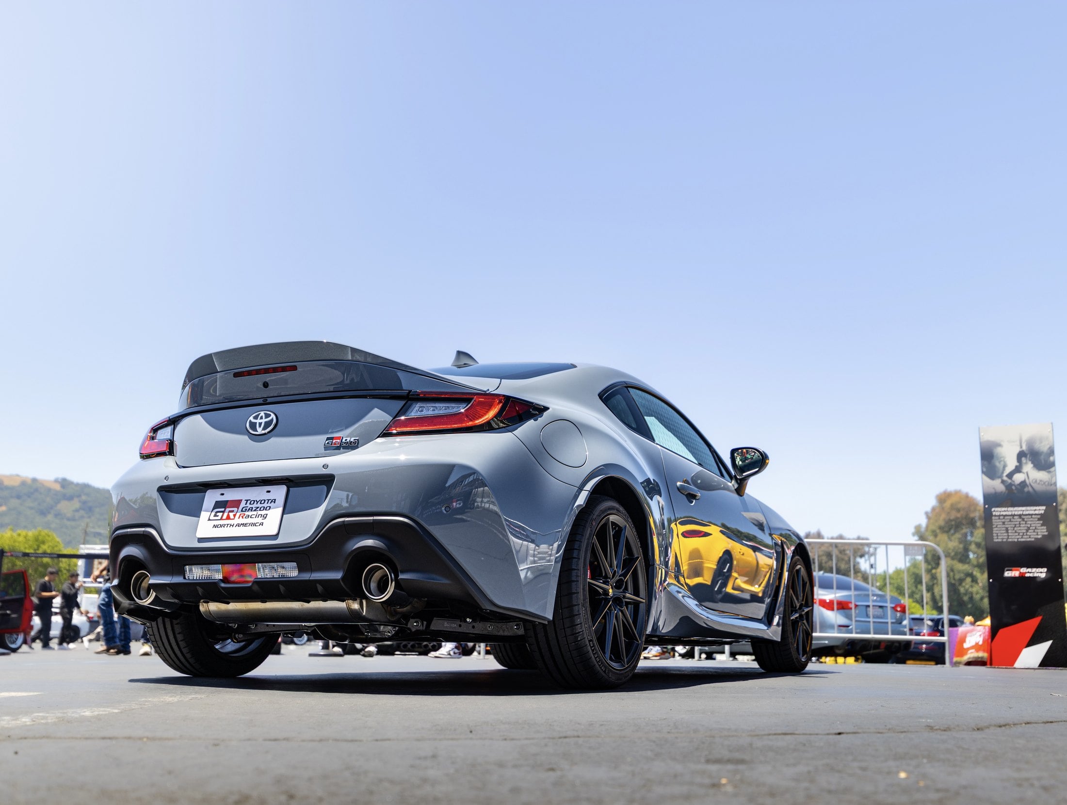 2027 Toyota GR86 Thunder rear three-quarter at FuelFest