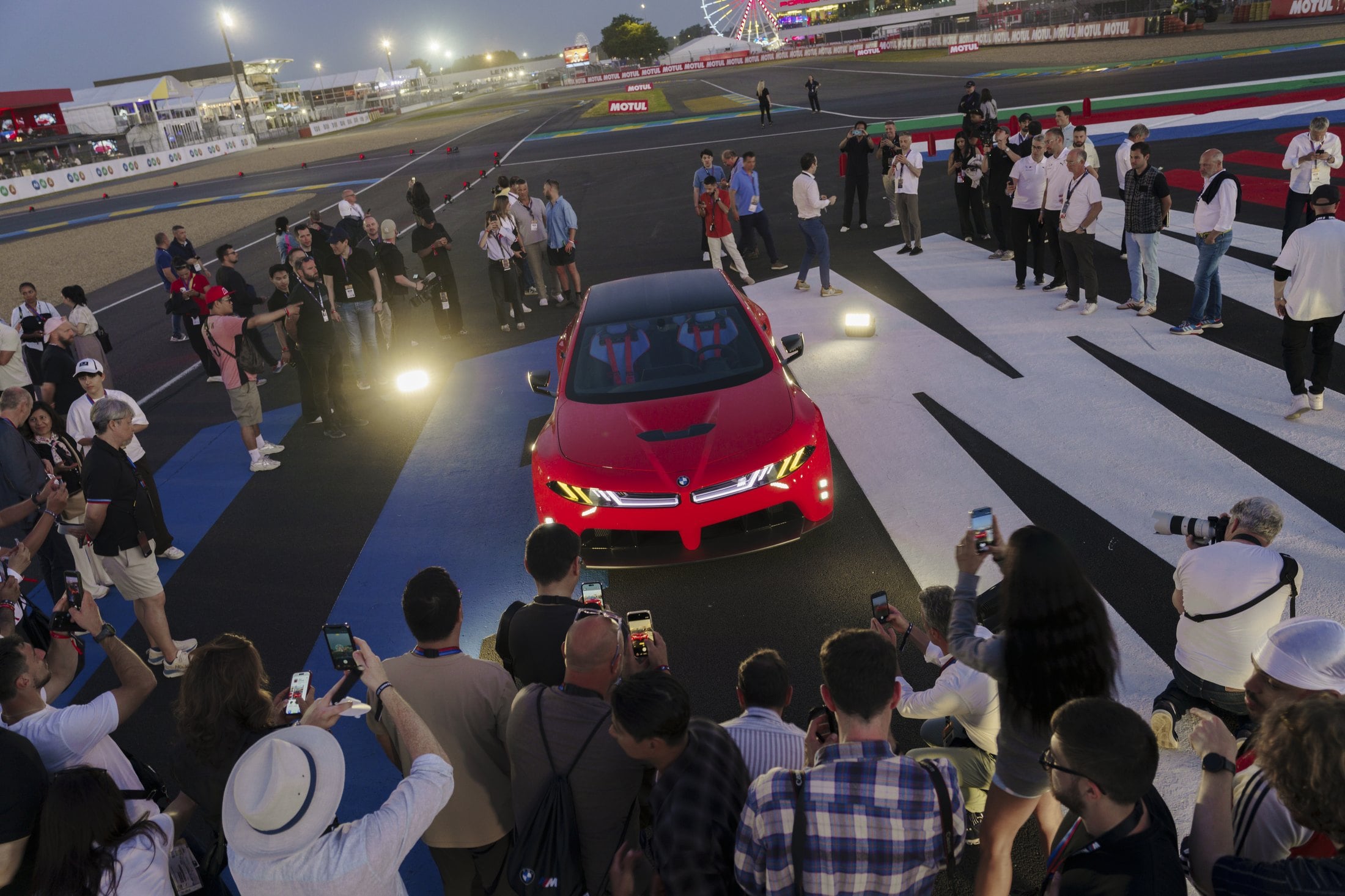 Official BMW photo of the M Concept Neue Klasse world premiere at Le Mans, June 11, 2026