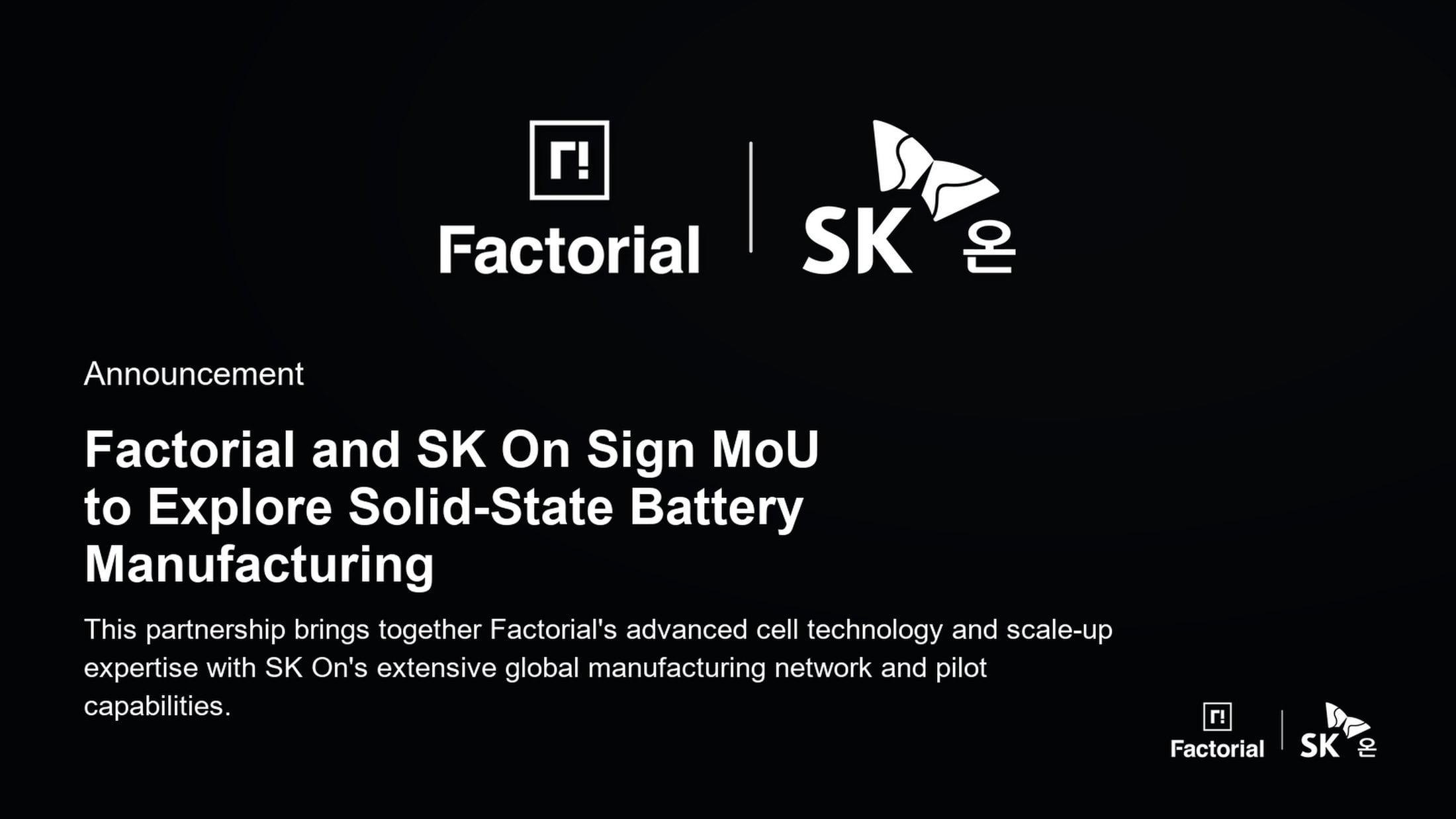 Factorial and SK On Team Up to Scale Solid-State Cells Built for Longer EV Range