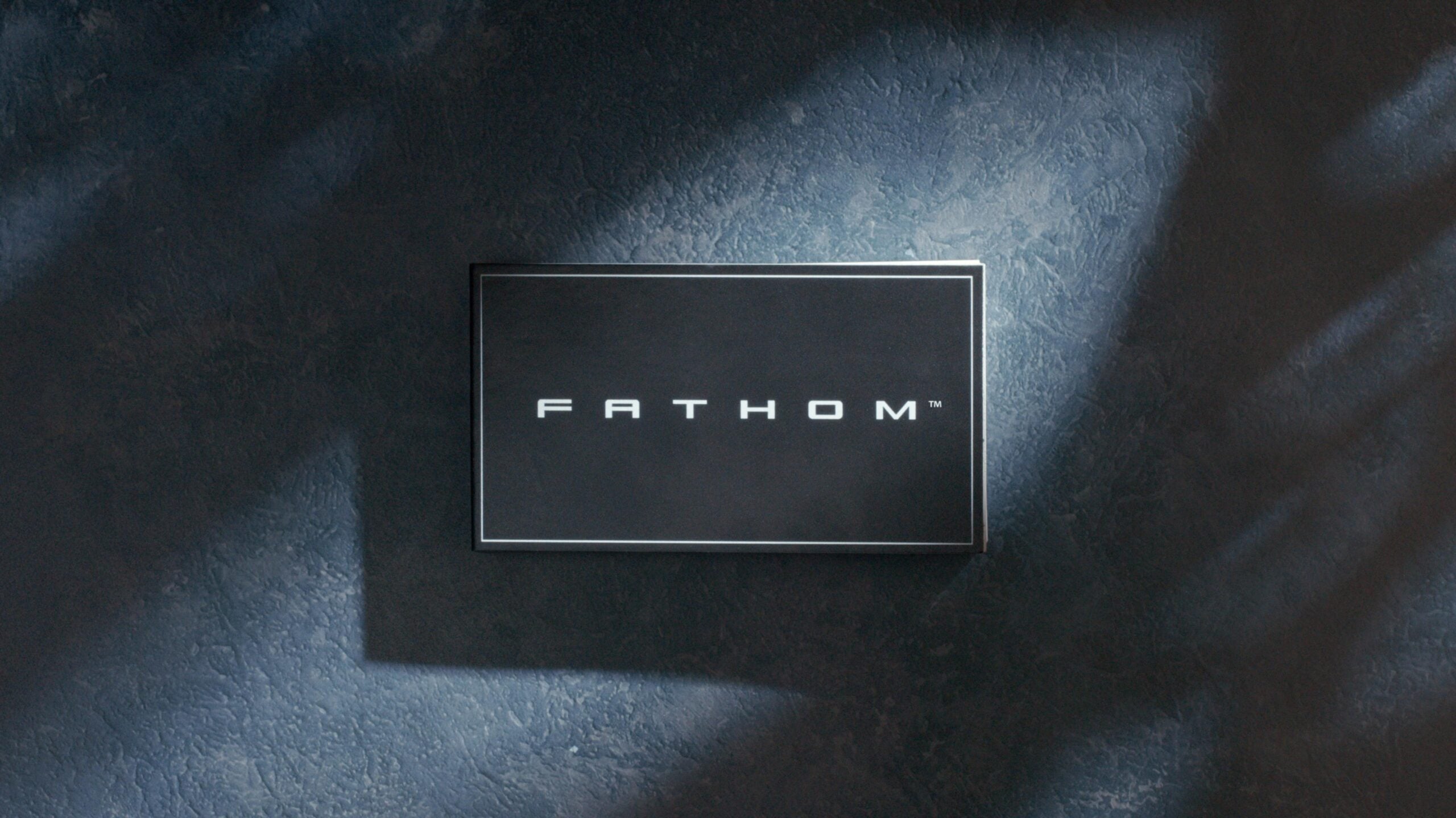 Official Ford Fathom wordmark on a black box, the launch image Ford released instead of the truck
