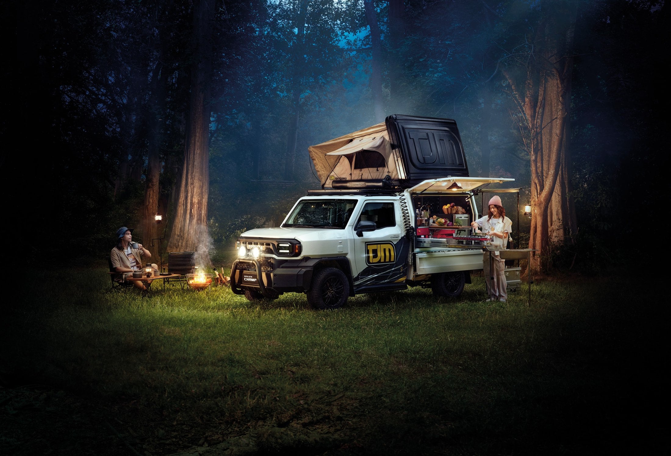 Toyota Hilux Champ customized overland display, Thailand launch