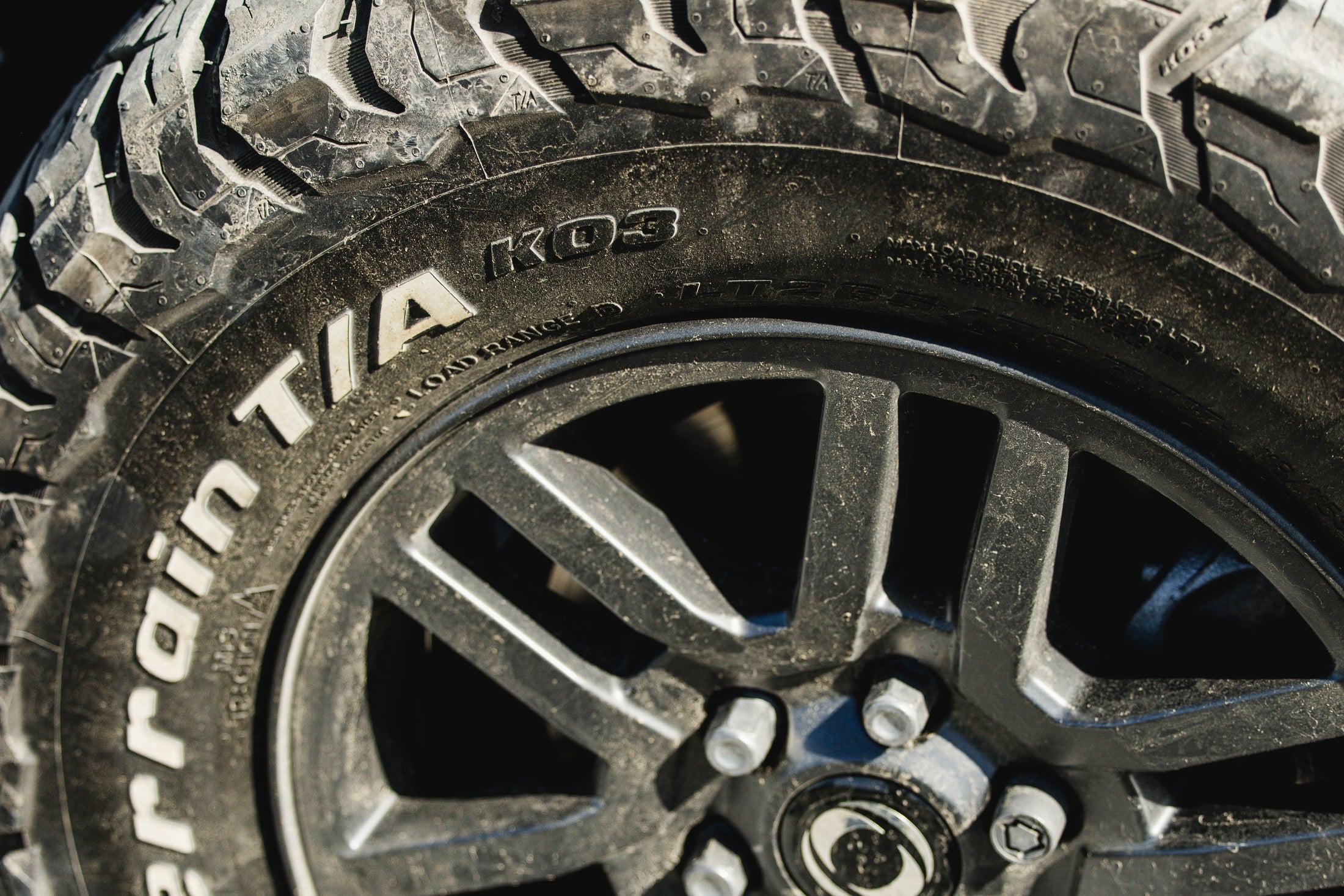 Official close-up of a BFGoodrich All-Terrain T/A KO3 on a 17-inch INEOS Grenadier alloy wheel