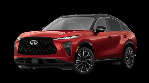 Official Infiniti photo of the 2027 QX65 AUTOGRAPH in Sunfire Red two-tone