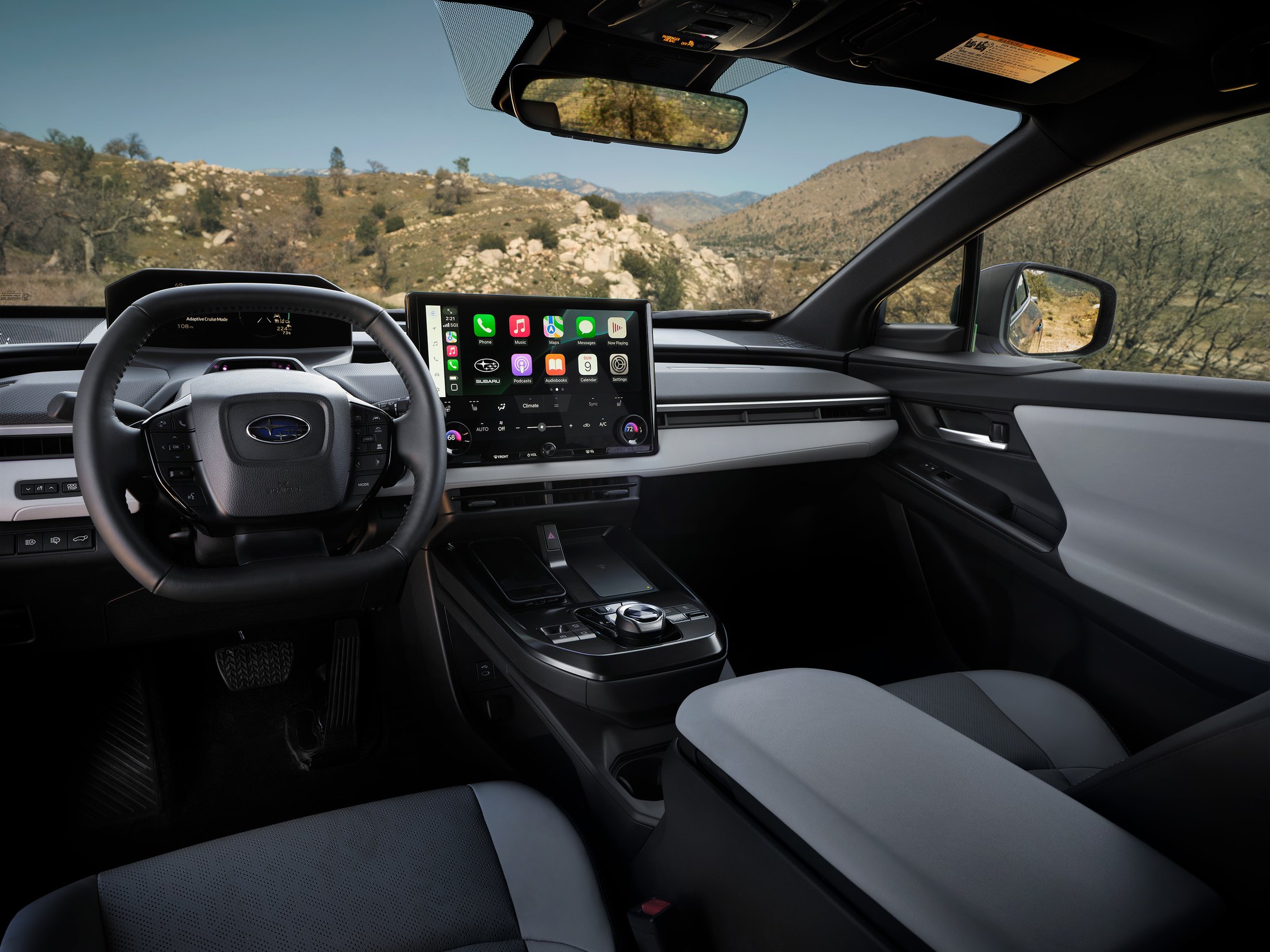 Official Subaru photo of the 2027 Trailseeker cabin, 14-inch screen and high-mounted cluster