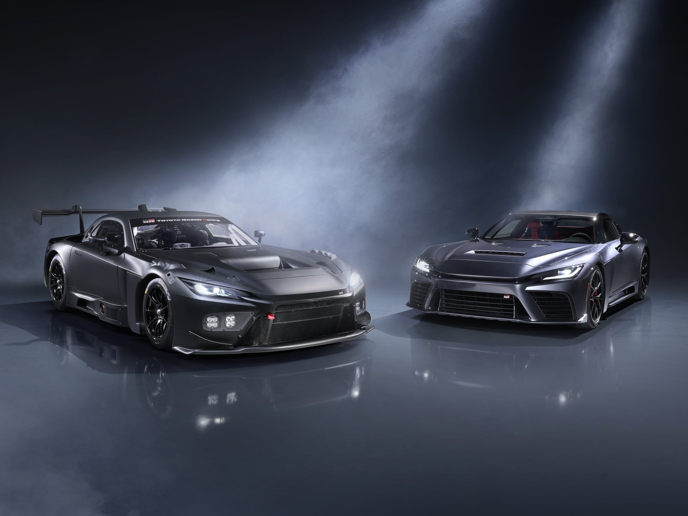 Official Toyota photo of the GR GT3 and GR GT prototypes together