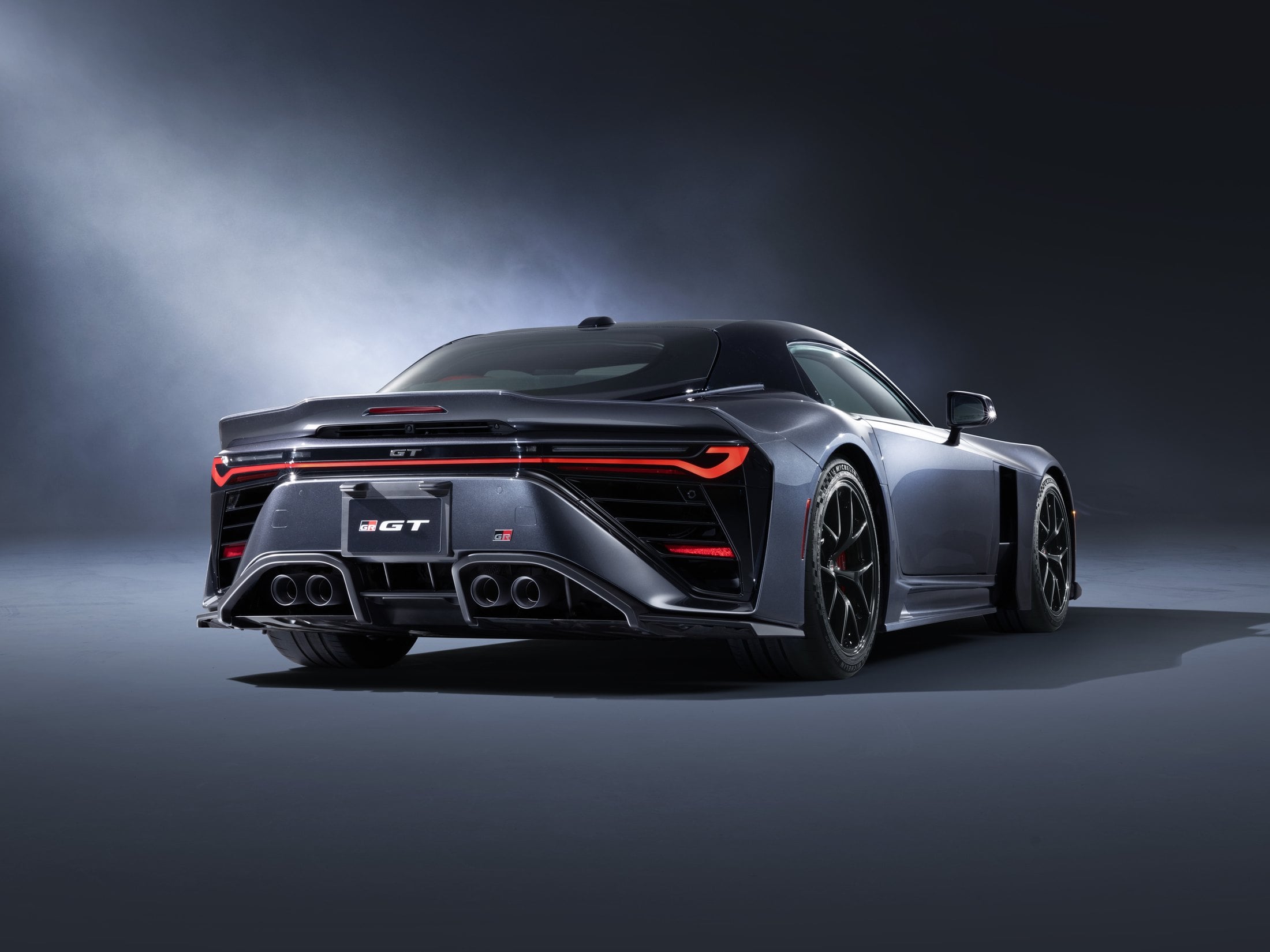 Official Toyota photo of the GR GT prototype, rear three-quarter