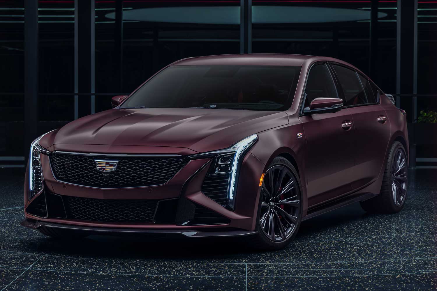 Official Cadillac photo of a Curated by Cadillac 2026 CT5-V Blackwing front three-quarter