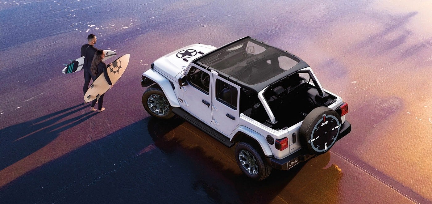 Official Jeep photo of a 2026 Wrangler open-air exterior