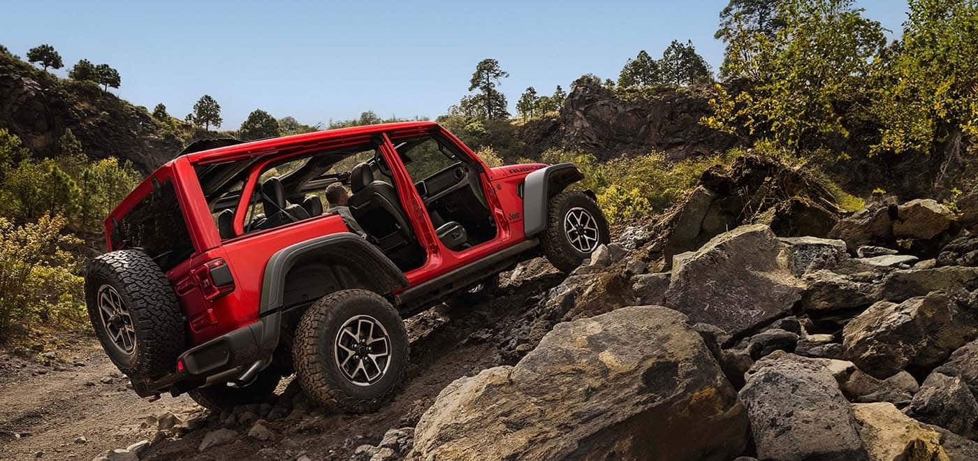 Official Jeep photo of a 2026 Wrangler rear three-quarter
