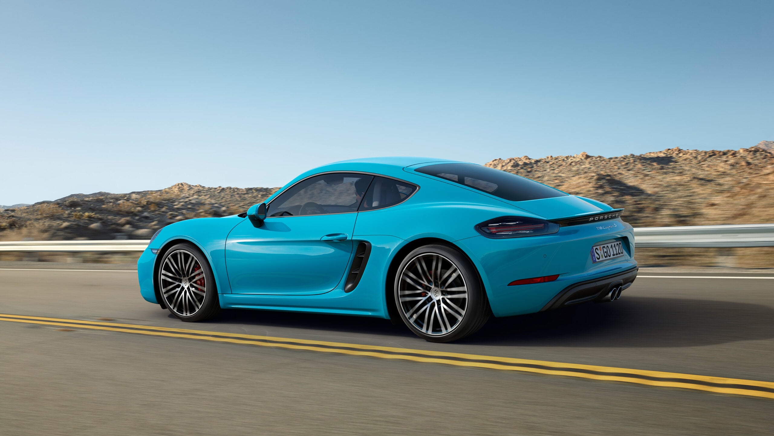 Official Porsche photo of 718 Cayman action