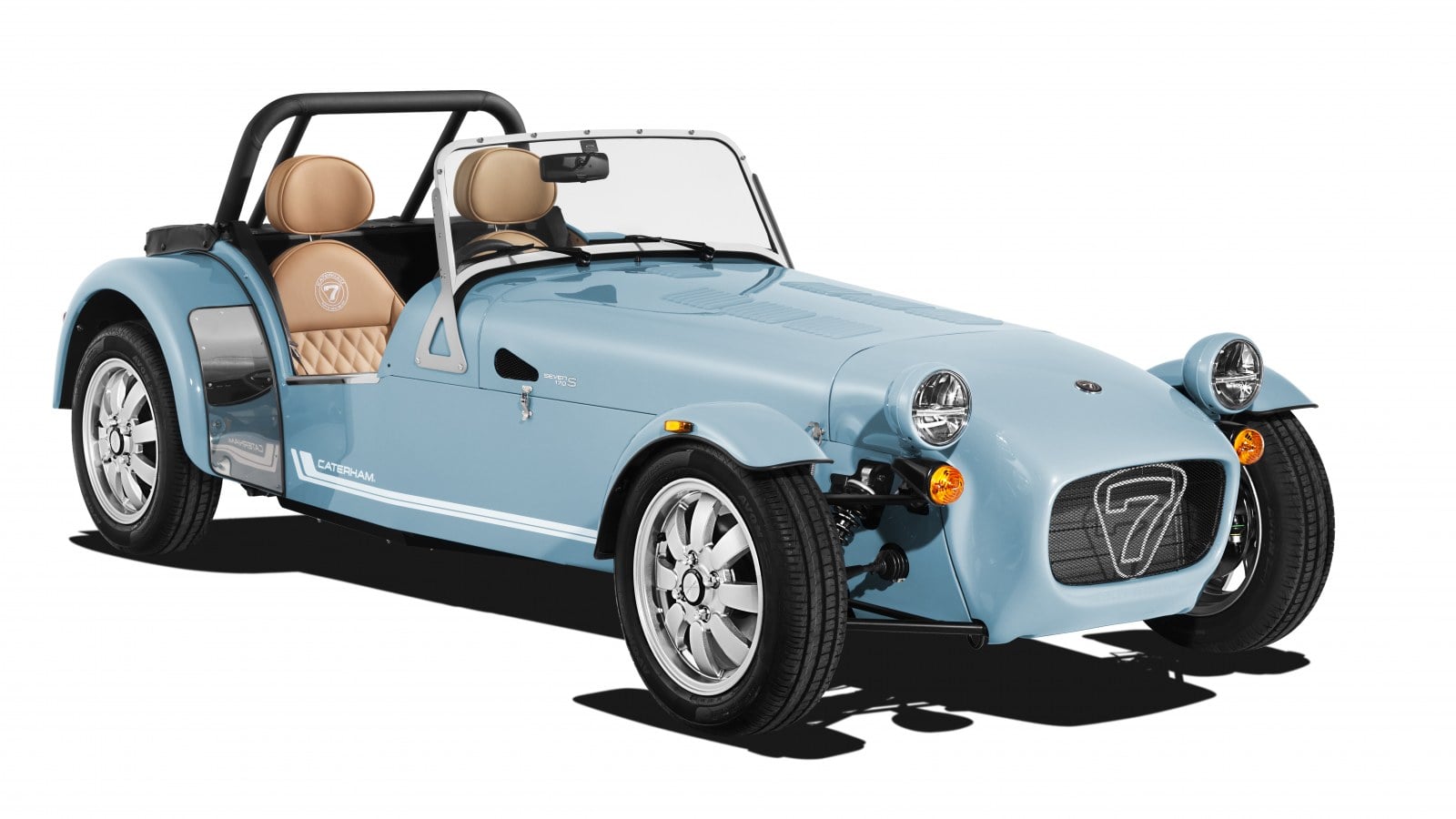 Light blue Caterham Seven 170S front three-quarter view. Image courtesy of Caterham Cars.
