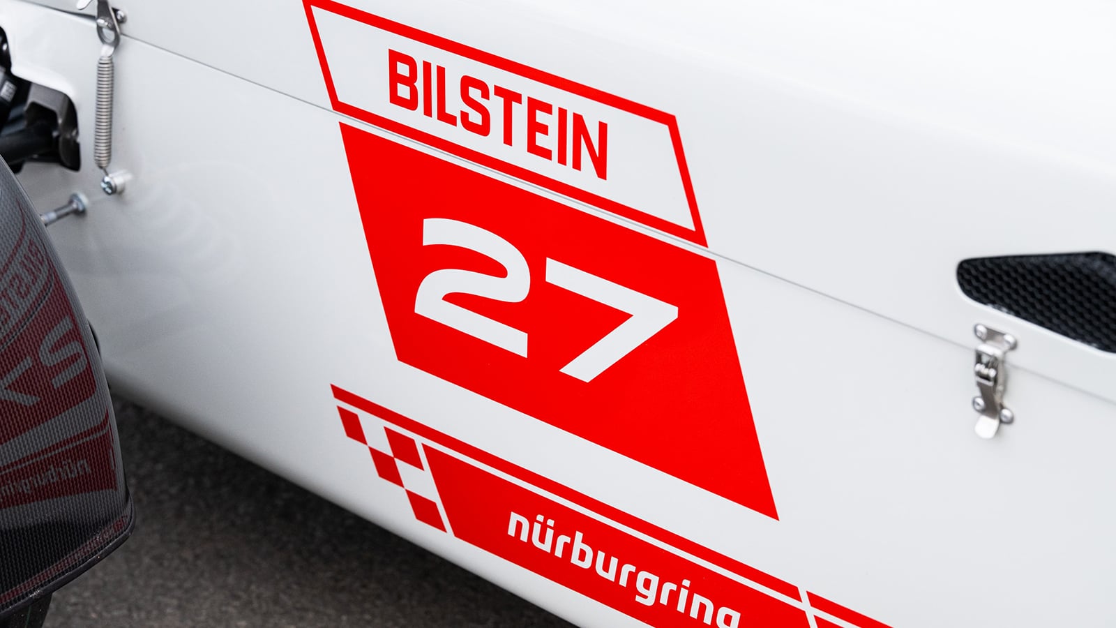Caterham Seven Nürburgring Edition Bilstein side graphic. Image courtesy of Caterham Cars.