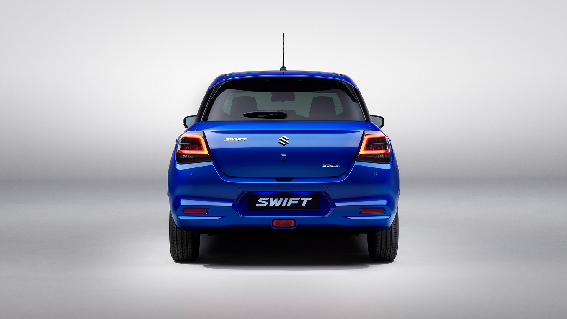 Suzuki Swift Mild Hybrid in Frontier Blue Pearl Metallic, rear view. Image courtesy of Suzuki GB.